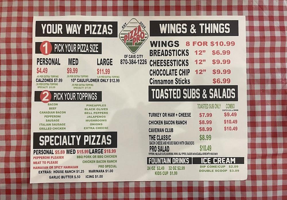 Pizza Pro of Cave City Menu image 1